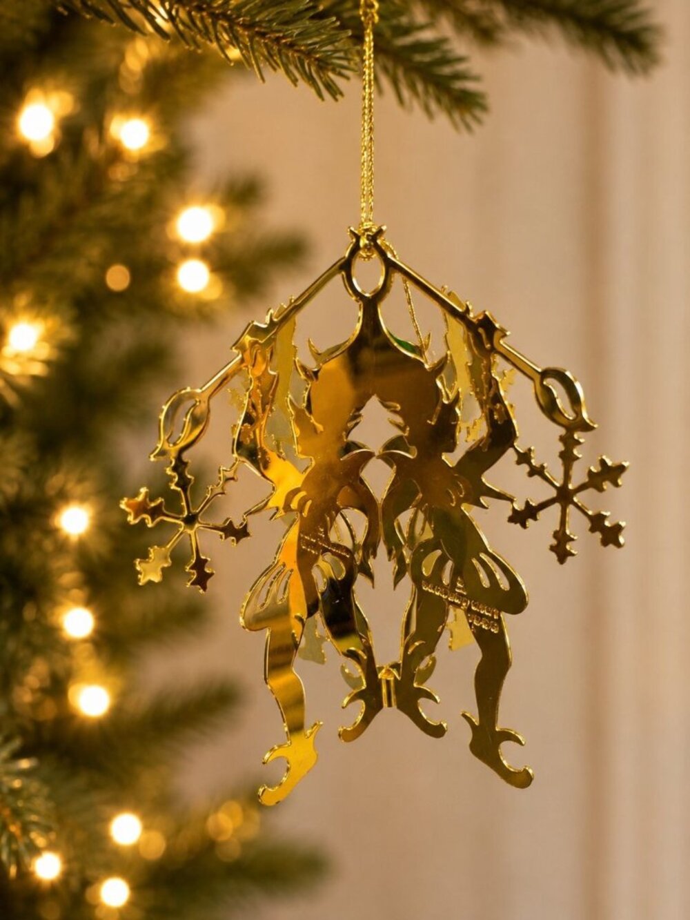 Danbury Mint Winter Fairy Snowflake Gold Tone Ornament 1990
